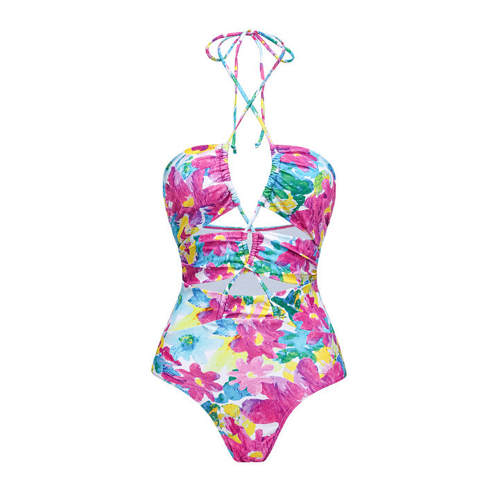 Damen Bikiniset mit voluminösen Rüschendetails und fließendem Maxi-Rock Drune