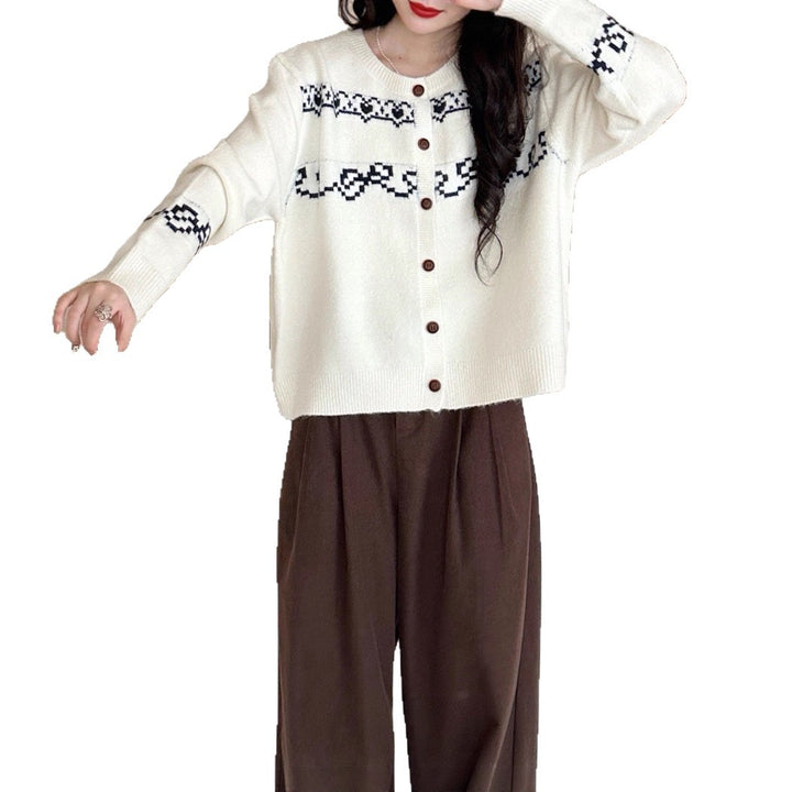 Damen Kuscheliger Strickcardigan mit einzigartigem Muster Drune