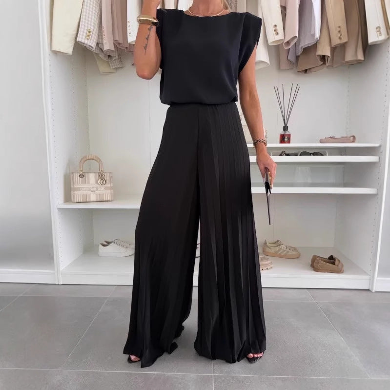 Damen Jumpsuit mit floralem Design und Schulterpolstern Drune
