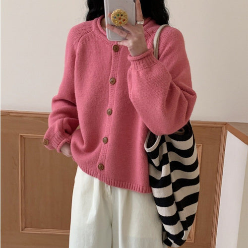 Damen Strickjacke mit asymmetrischem Schnitt und großzügigen Ballonärmeln Drune