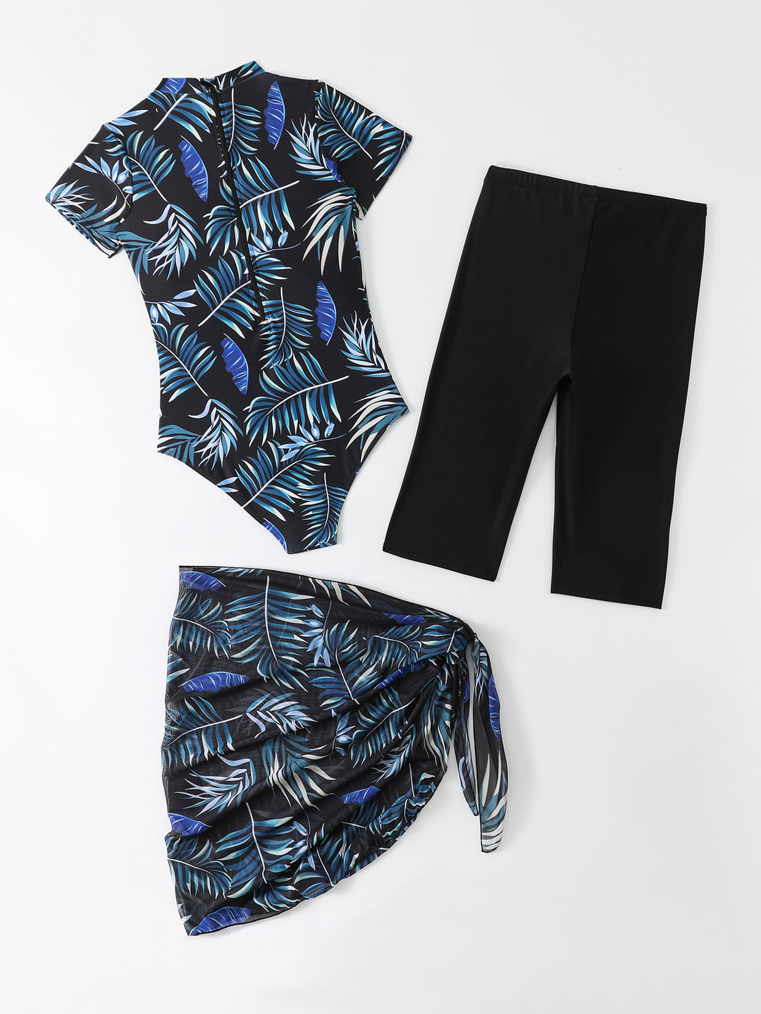 Frau Kurzarm-Schwimm-Tunika-Set mit Capris Drune