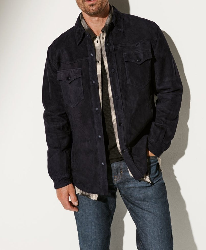 Herren Wildlederjacke im modernen Schnitt mit praktischen Taschen Drune
