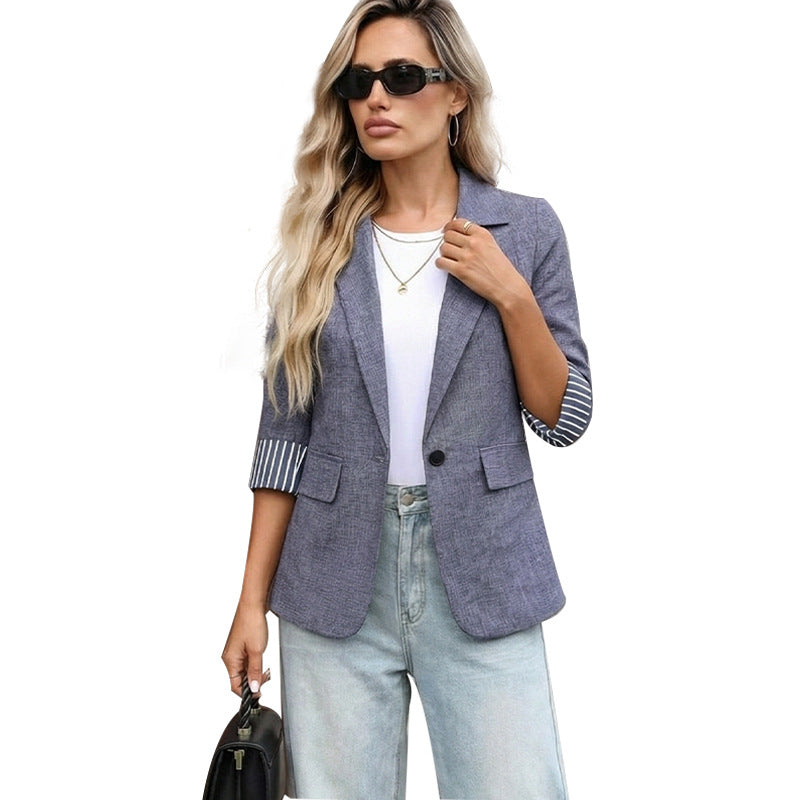 Damen modischer Blazer mit strukturierten Ärmeln Drune