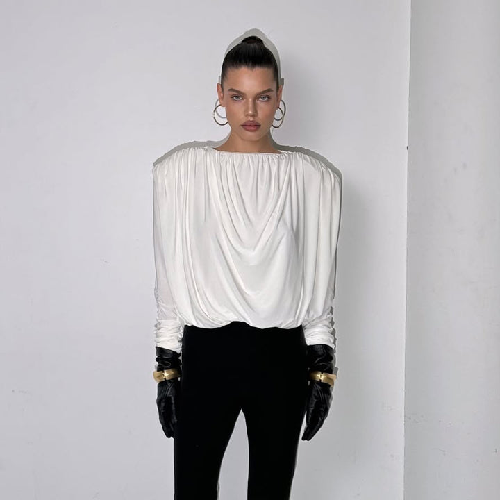 Damen Bodysuit mit eleganten Drapierungsdetails Drune
