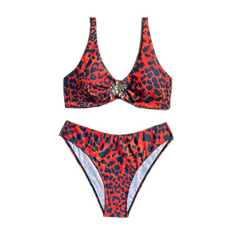 Damen Triangel-Bikini mit trendigem Animal-Print und schimmerndem Detail Drune