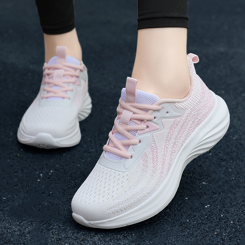 Damen nan atmungsaktive gestrickte Laufschuhe mit dämpfender EVA-Sohle und flexiblem Abrollverhalten Drune