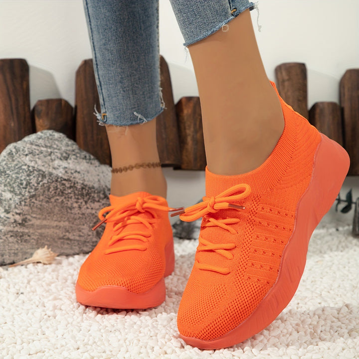 Damen atmungsaktive Slip-On Sportschuhe mit flexiblem Obermaterial Drune