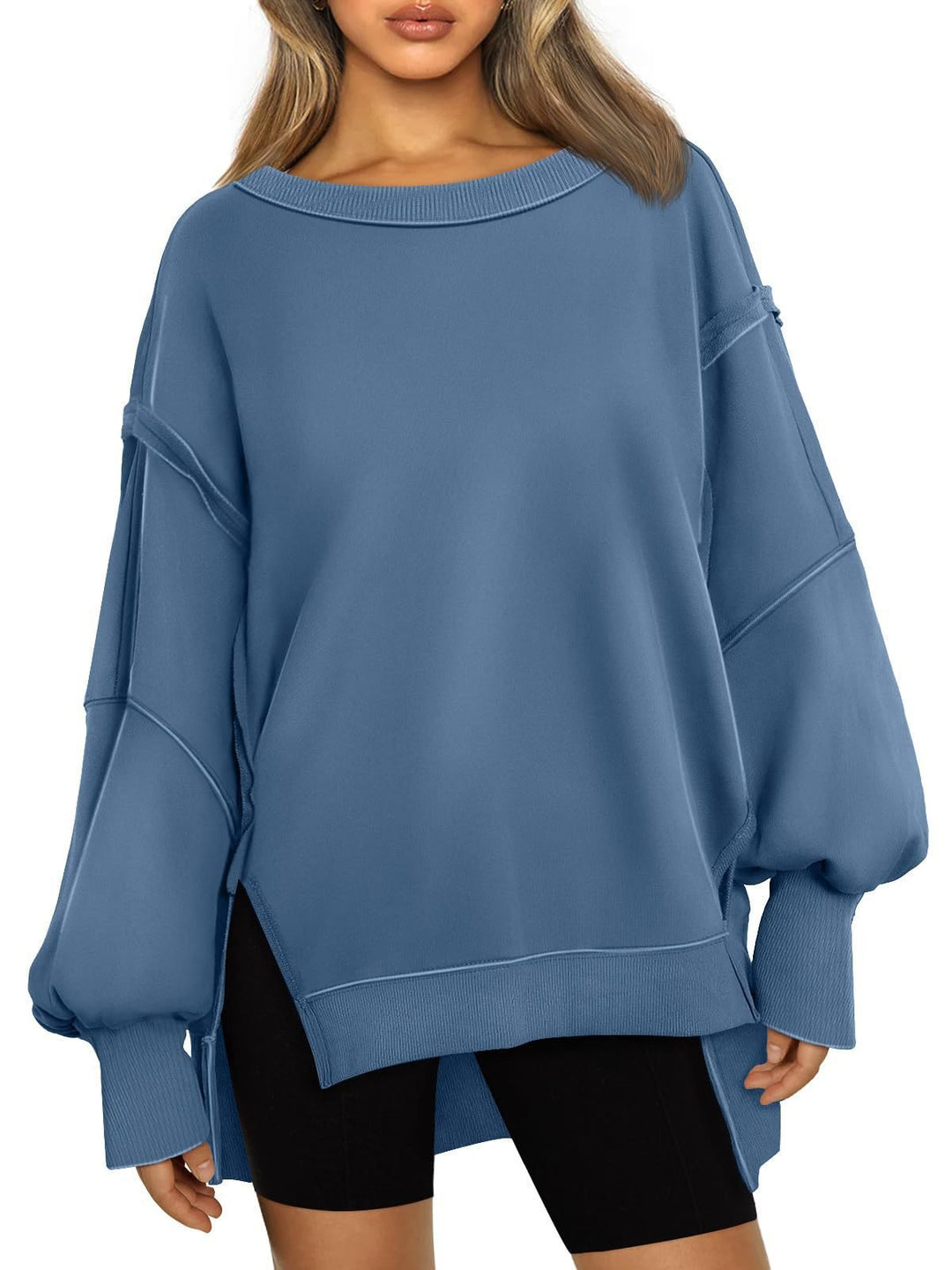 Damen oversized Sweatshirt mit ballonförmigen Ärmeln Drune
