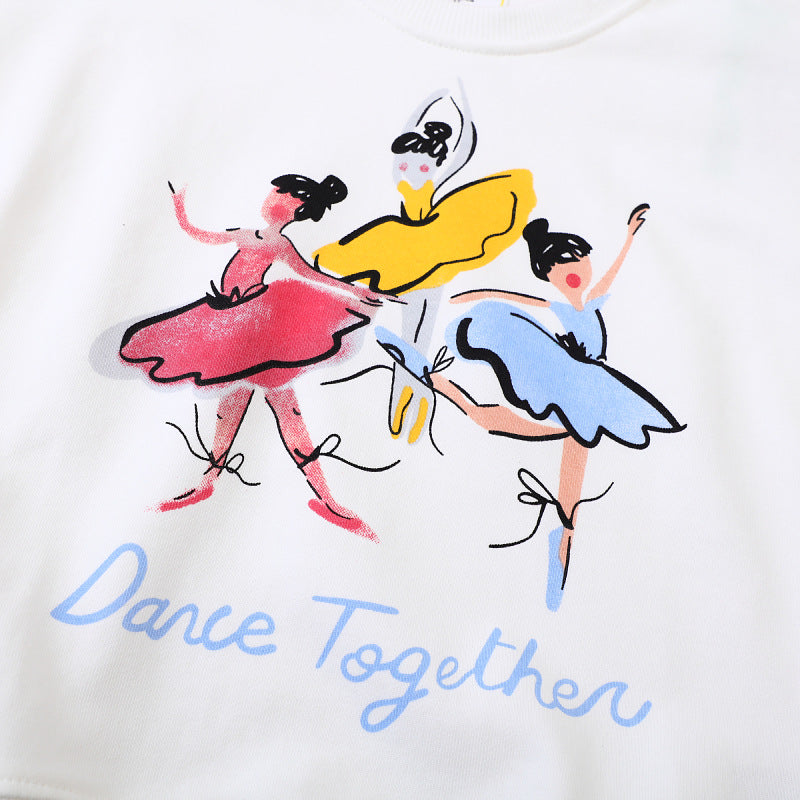 Damen Sweatshirt mit lebhaftem Ballerina-Druck Drune