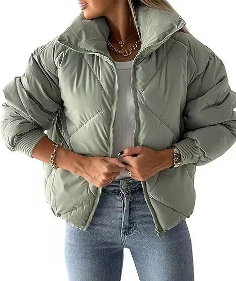 Damen Wärmeisolierte Steppjacke mit hohem Kragen und elastischen Bündchen Drune