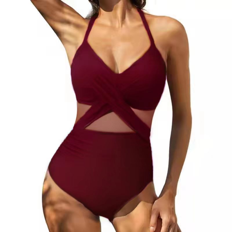 Damen Hochwertiger Einteiler Badeanzug mit trendigen Cut-Out-Details Drune