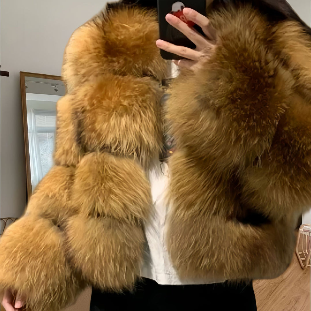 Damen kuschelige Pelzjacke Drune