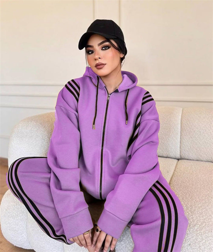 Damen Sportlicher Jumpsuit mit hohem Kragen und seitlichem Reißverschluss Drune