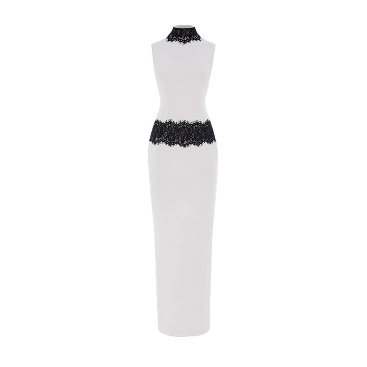 Damen Elegantes und figurbetontes Abendkleid mit Spitzenakzenten Drune