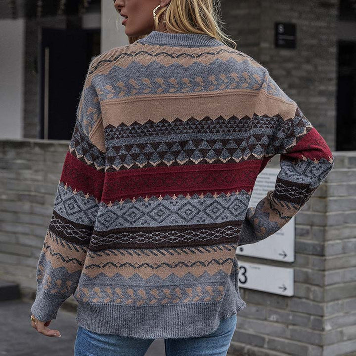 Drune | Geometrischer Strickpullover für Stilbewusste Damen