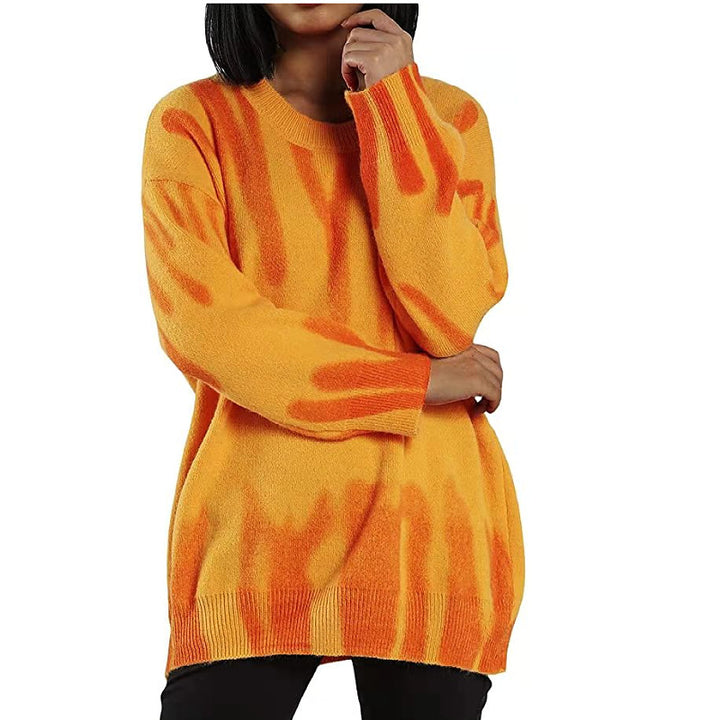Damen Lässiger Pullover mit modernem Abstract-Design und oversized Passform Drune