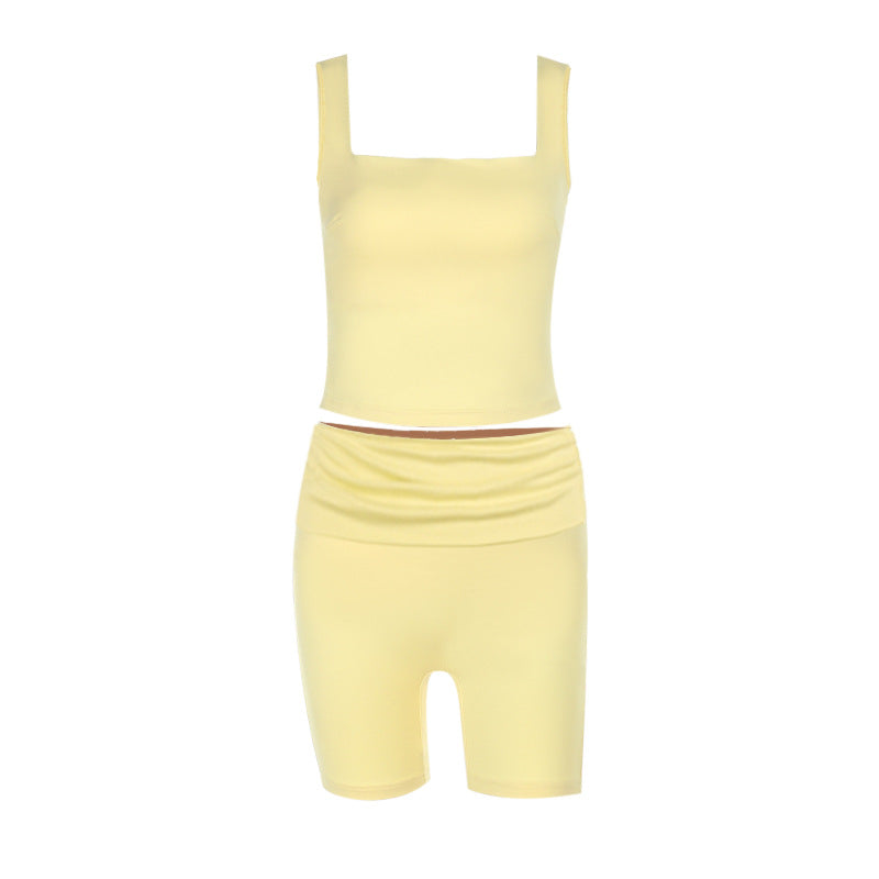 Damen Sportliches Set mit figurformendem Top und Shorts Drune