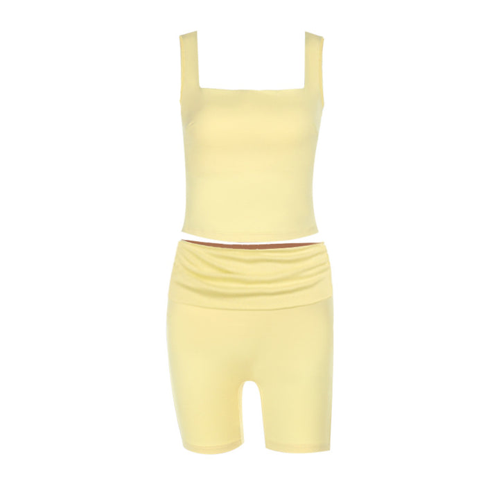 Damen Sportliches Set mit figurformendem Top und Shorts Drune