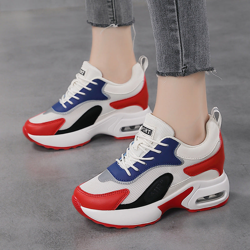 Damen nan dynamischer Retro-Sneaker mit sichtbarer Fersen-Dämpfung, strukturiertem Mesh-Obermaterial und Zuglasche Drune
