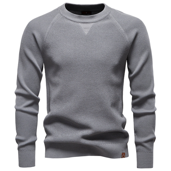 Herren nan mitteldicker Struktur-Strickpullover mit Raglanärmeln und Rippenbündchen Drune
