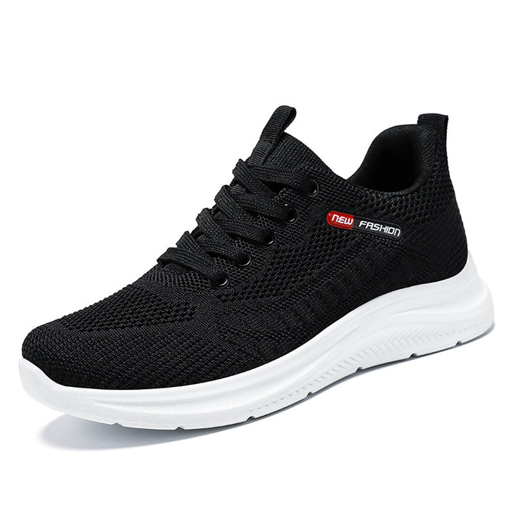 Damen nan leichte atmungsaktive Strick-Walking-Sneaker mit gepolstertem Fersenabschluss und dämpfender EVA-Zwischensohle Drune