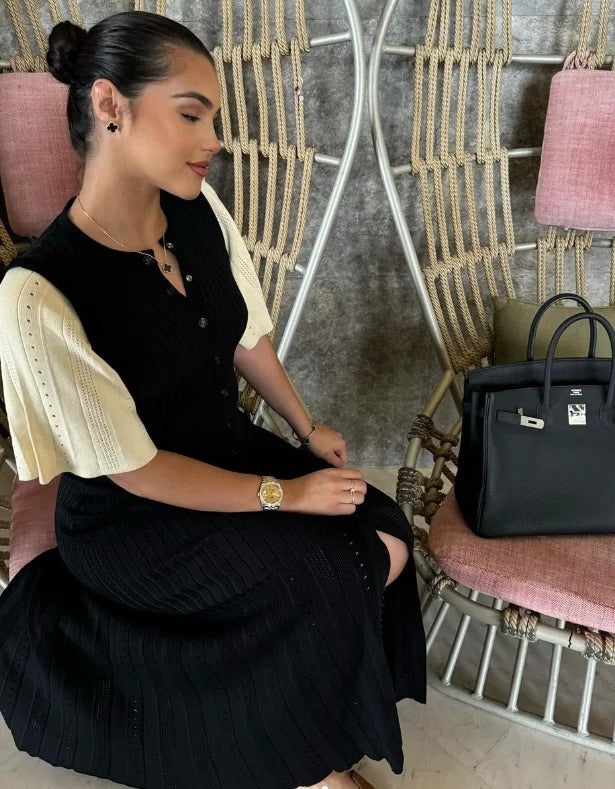 Damen Strickkleid mit lässigen Puffärmeln Drune