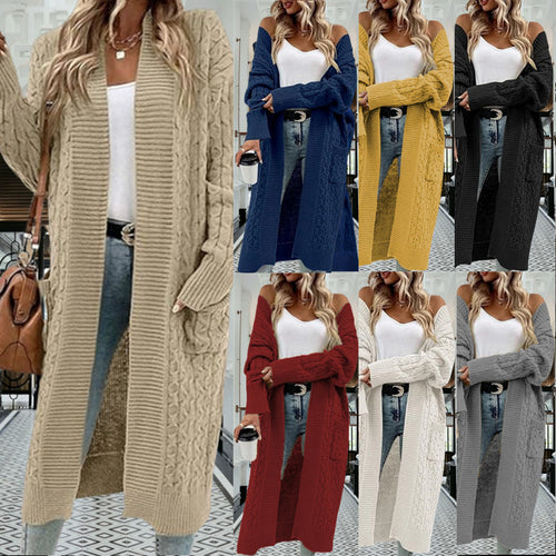 Damen Grobstrick-Cardigan mit offenem Design und praktischen Taschen Drune