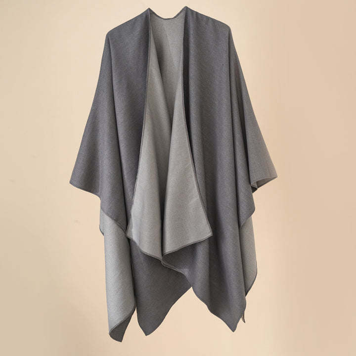 Damen Wohlfühl-Poncho aus weichem Wollmix mit elegantem Schnitt Drune