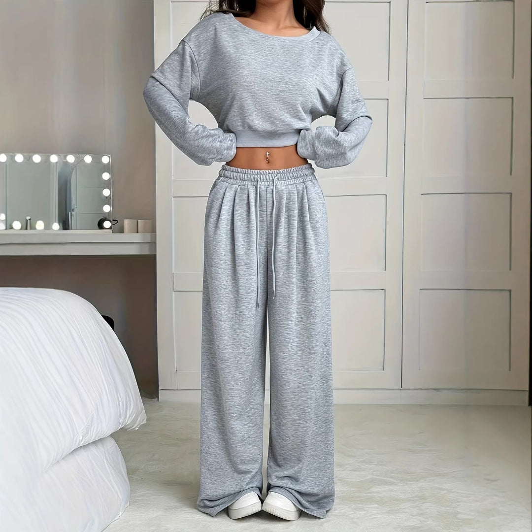 Damen Komfortables Lounge-Set mit weitem Schnitt und elastischem Bund Drune