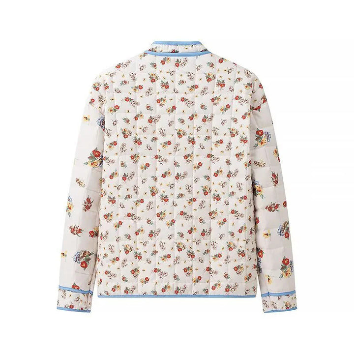 Damen Blumengestickte Steppjacke mit praktischen Taschen und modernem Schnitt Drune