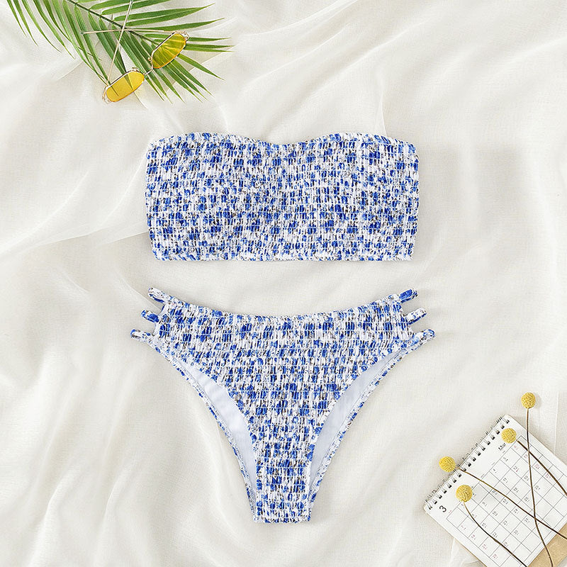 Damen Bandeau-Bikini mit modischem Knotendesign Drune