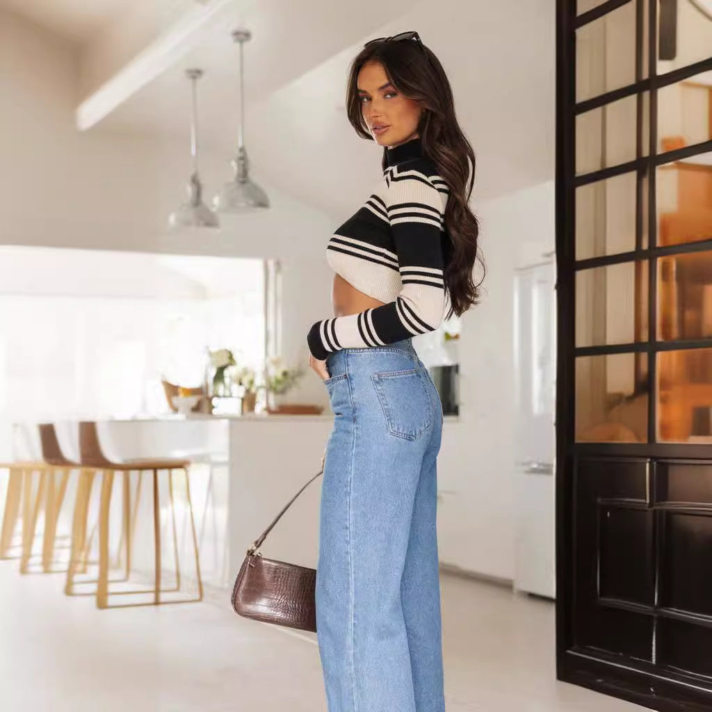 Damen Weitgeschnittene Hochbund-Jeans Drune