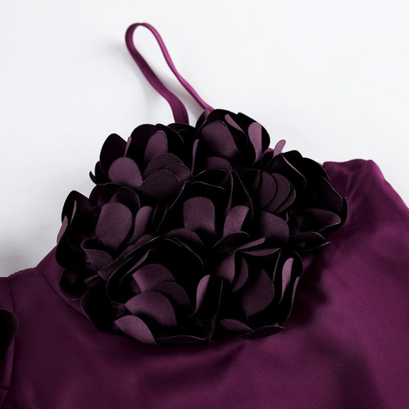 Damen Figurnahes Abendkleid mit floralem Detail und schulterfreien Trägern Drune