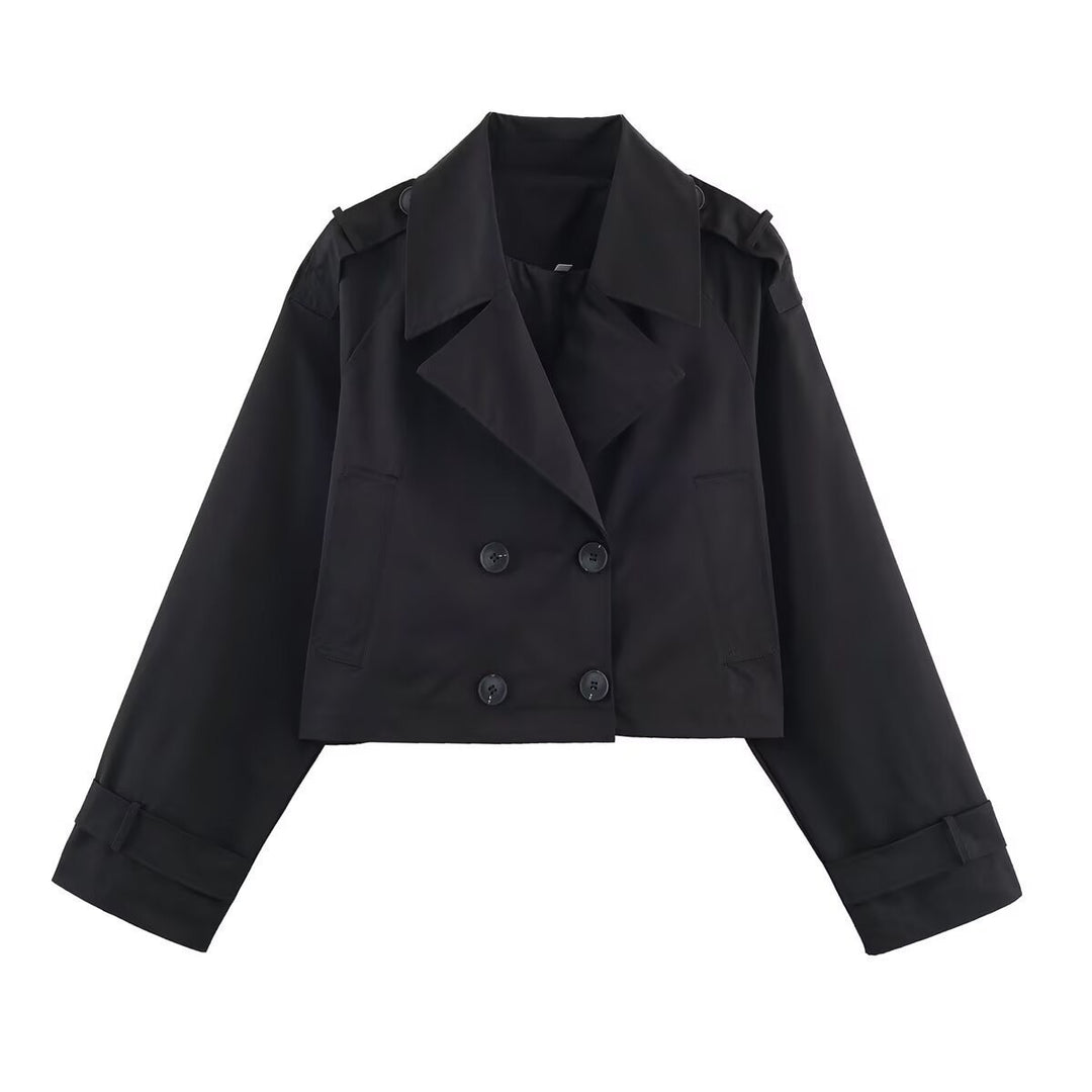 Damen modische kurze Trenchcoatjacke Drune