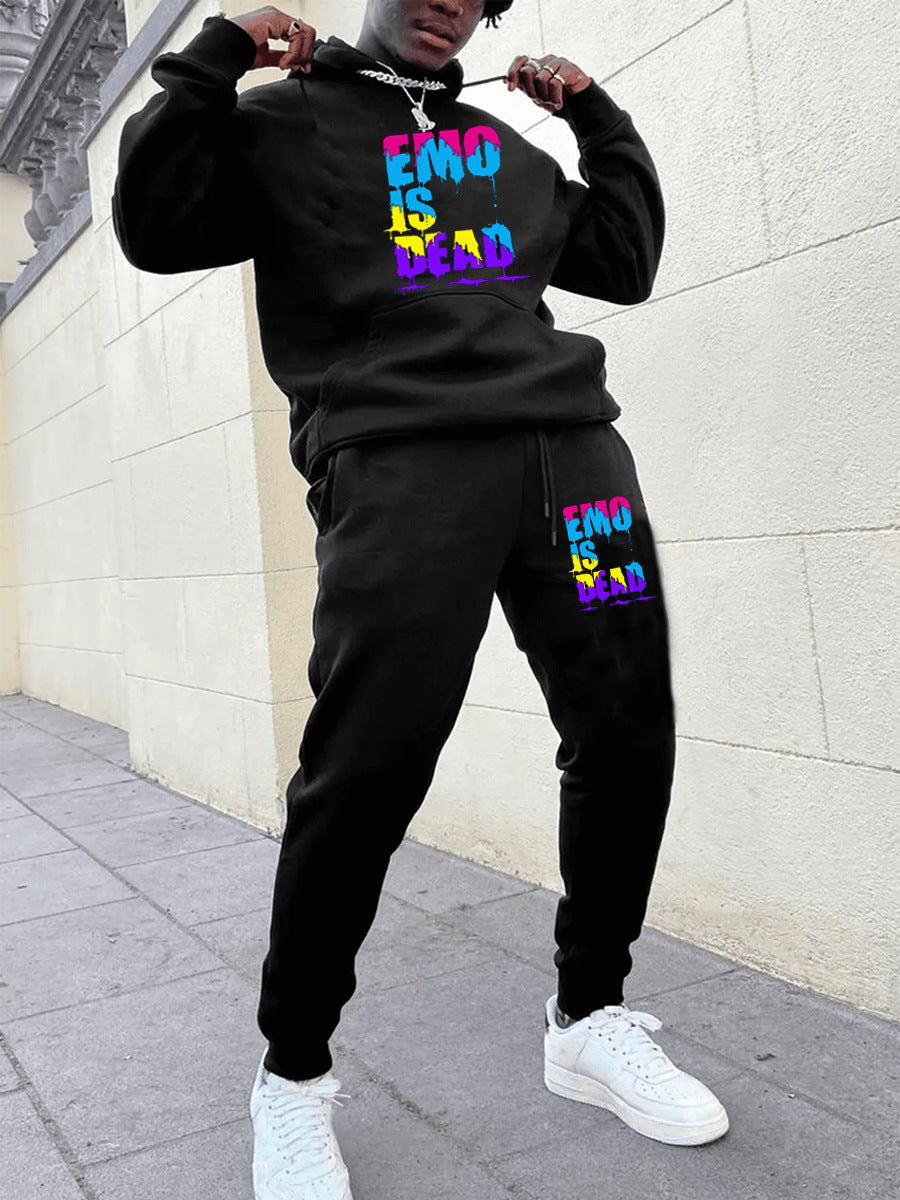 Damen Sportliches Hoodie und Jogginghose Set mit buntem Grafikelement Drune