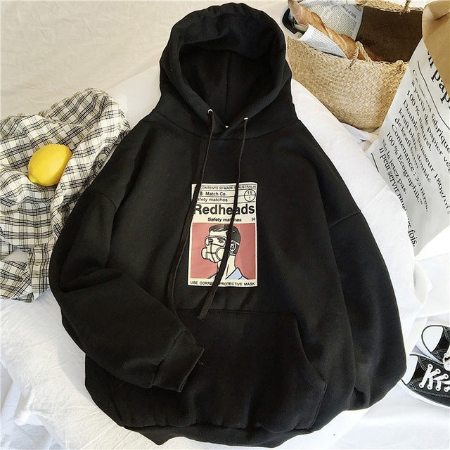 Damen Kapuzenpullover mit kreativem Retro-Motiv Drune