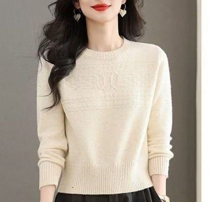 Damen modischer Strickpullover mit feinem Zopfmuster Drune