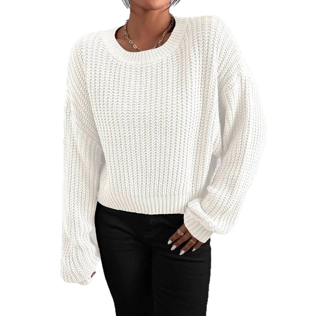 Damen Modischer Grobstrickpullover mit überschnittenen Schultern und weitem Schnitt Drune