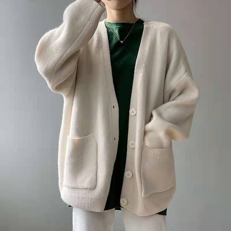 Damen Strickjacke mit V-Ausschnitt und praktischen Taschen Drune 1771687738