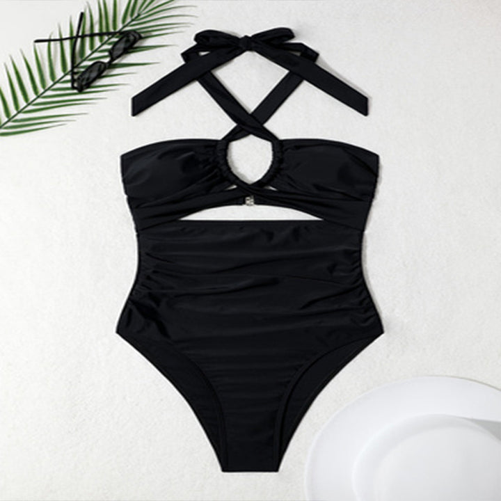 Damen einteiliger Badeanzug mit raffiniertem Cut-Out und verstellbarem Trägersystem Drune