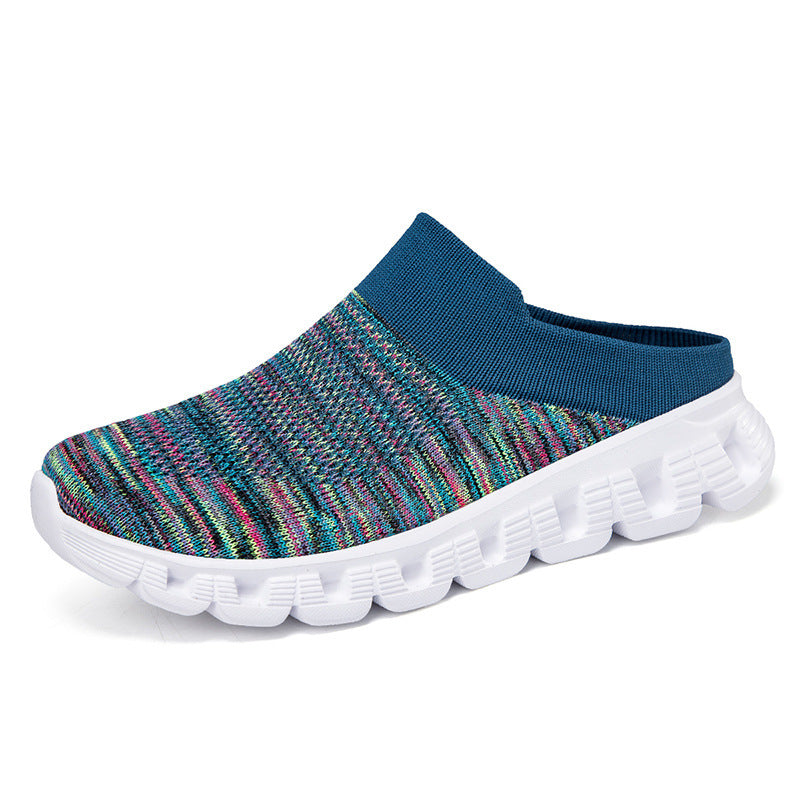 Unisex nan leichter Reiseschlupf-Mule mit gelochter Luftkammer-Sohle und sockenähnlichem Strickschaft Drune