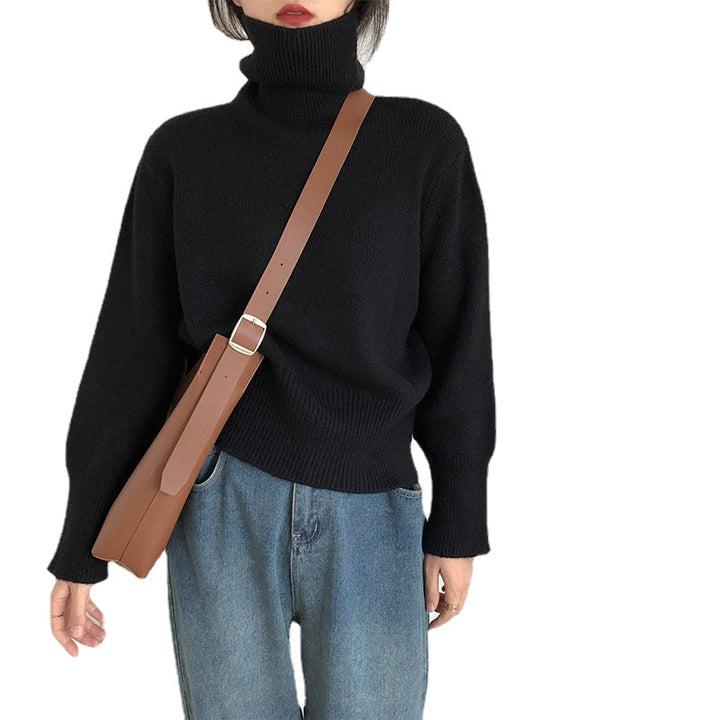 Damen modischer Rollkragenpullover aus weichem Strick Drune