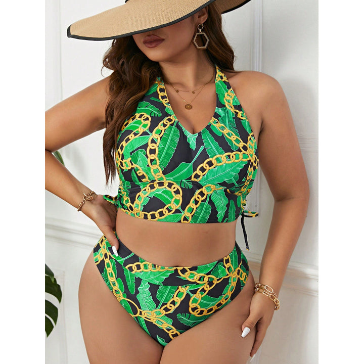 Damen Triangel-Bikini mit modischem Ketten-Design und seitlichen Raffungen Drune