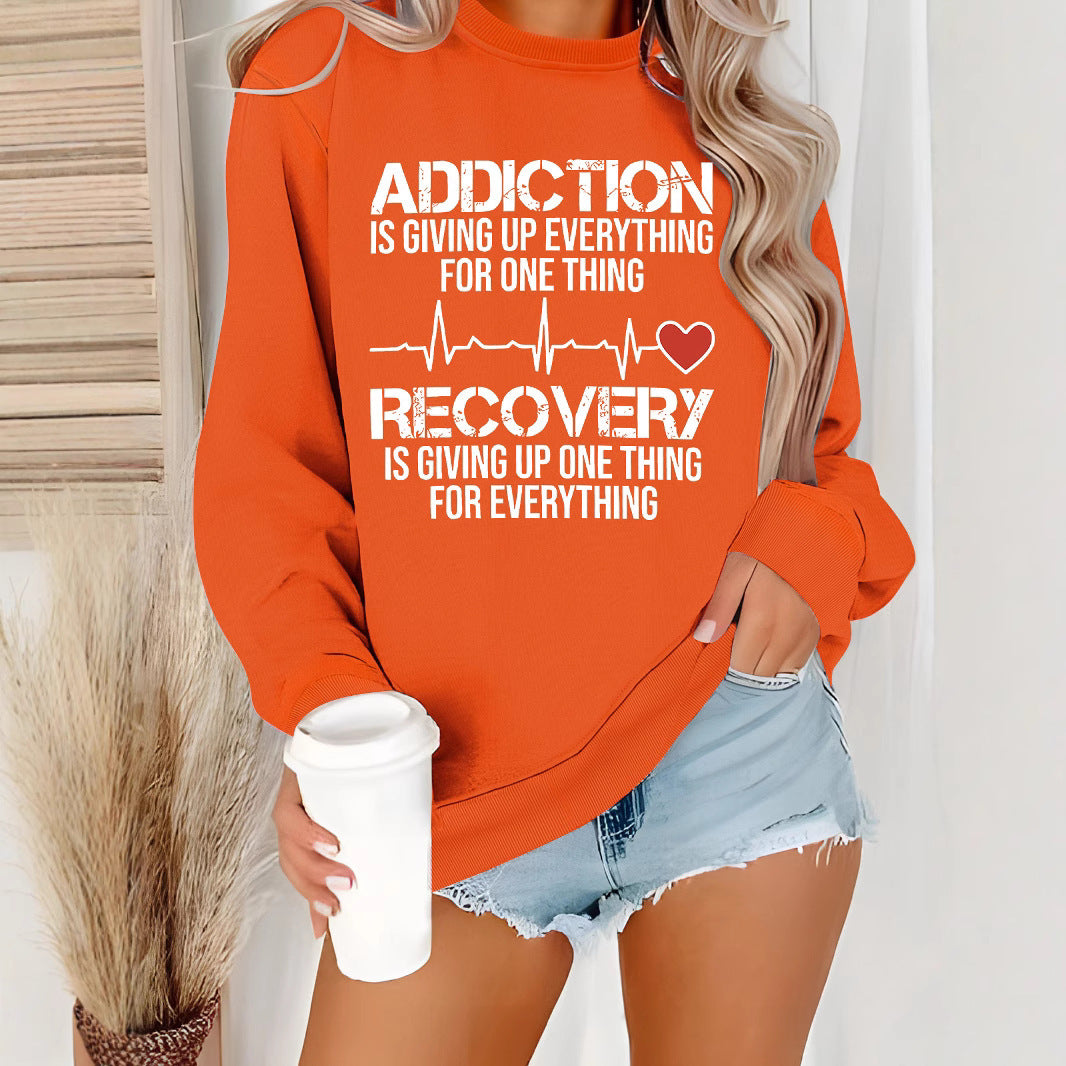 Damen Sweatshirt mit inspirierendem Druck und lässigem Schnitt Drune