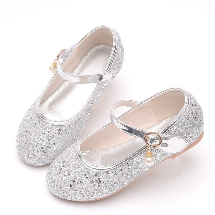 Mädchen Glitzernde Ballerinas mit Riemchen und Perlenapplikation Drune