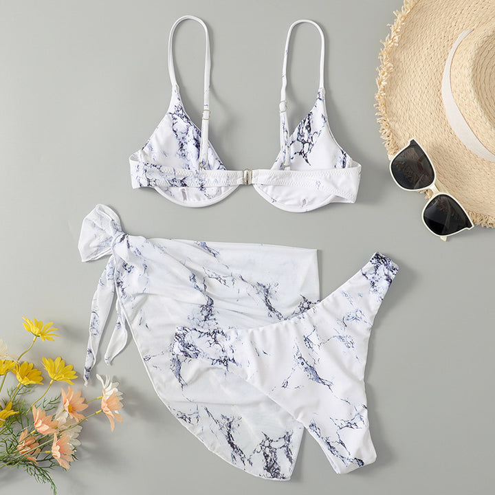 Damen Triangel-Bikini-Set mit elegantem Wickeltuch Drune