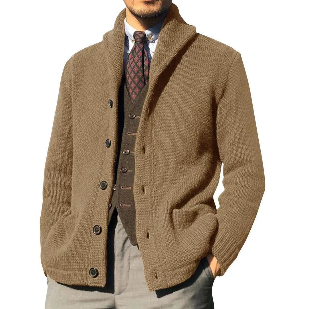 Herren Struktur Strickjacke Pullover Drune