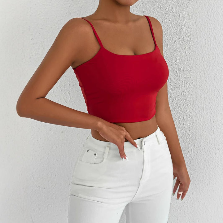 Damen Crop-Top mit verstellbaren Spaghetti-Trägern und figurbetontem Schnitt Drune