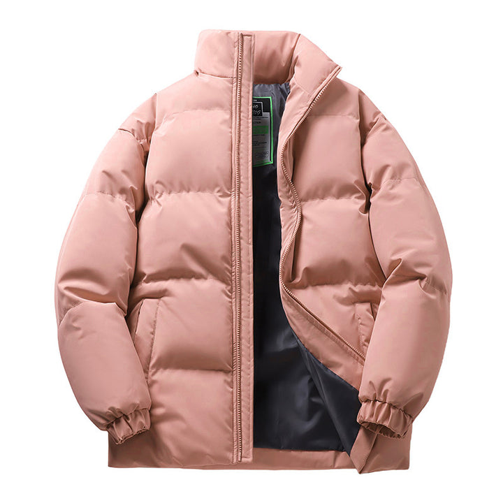 Unisex nan gesteppte Winterdaunenjacke mit hohem Stehkragen und elastischen Bündchen Drune