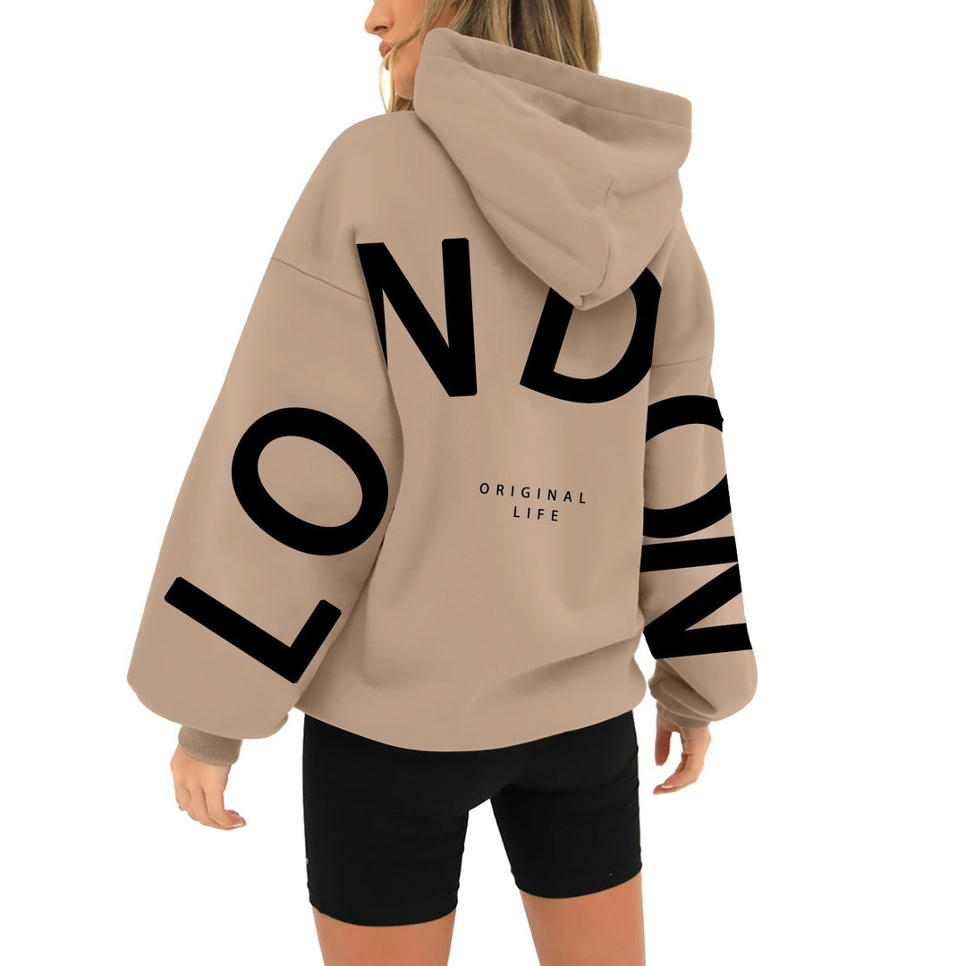 Damen oversized Hoodie mit trendigem London-Print Drune